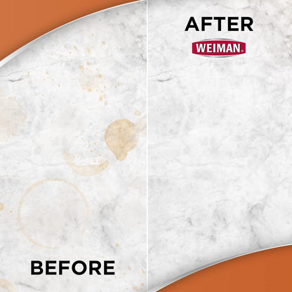 Weiman Granite Cleaner Polish and Protect 3 in 1-2 Pack - Streak-Free, pH Neutral Formula for Daily Use on Interior & Exterior Natural Stone w/Micro Fiber Towel