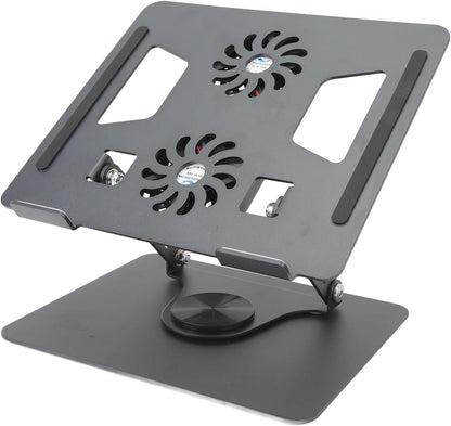 Laptop Stand, Notebook Riser Holder with Stepless Adjustable Cooling Fan Design, Ergonomic Rotatable Laptop Holder for Devices 11 to 17.3 Inches