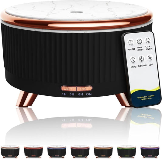 Necomi Essential Oil Diffusers 500ml, Humidifier Aromatherapy Diffusers with Remote Control, Scented Oil Diffusers 7 Colors Lights & 3 Mist Mode for Home Bedroom Office
