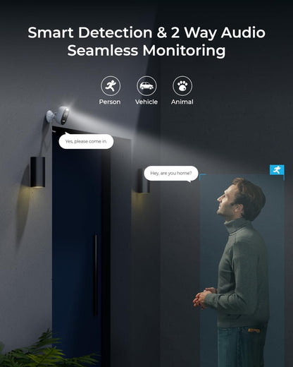 Outdoor Security Camera with Spotlight, 2K 4MP Reolink Lumus, 2.4 / 5GHz Dual-Band WiFi Cam for Home Surveillance System, Smart AI Detection, Two-Way Talk and Siren Alarm, Cloud/microSD Card Storage