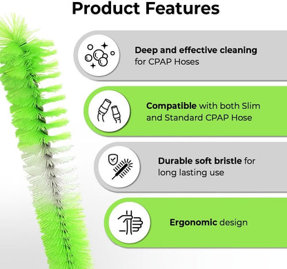 PURDOUX Purslim 6ft CPAP Hose Brush, CPAP Cleaner for Standard 22mm & Slim 15mm CPAP Hoses, CPAP Supplies and CPAP Accessories for CPAP Machines