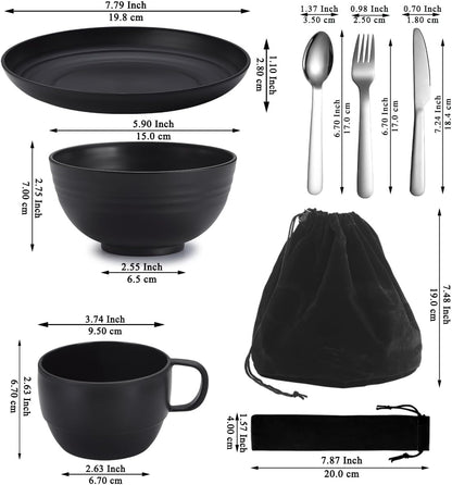 Berglander Camping Mess Kits, Camping Silverware Set Spoons Forks Knives, Camping Essentials Gear, Camping Accessories for Travel, Camping, Picnic, Outdoor, Easy to Carry and Clean