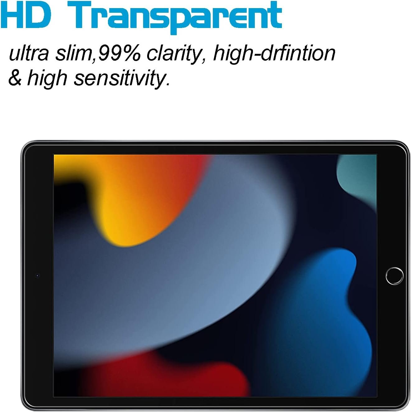 XunyLyee 2 Pack, Tempered Glass Screen Protector for iPad 9th/ 8th/ 7th Generation (10.2 Inch, 2021/2020/2019 Released) Easy Installation Bubble Free