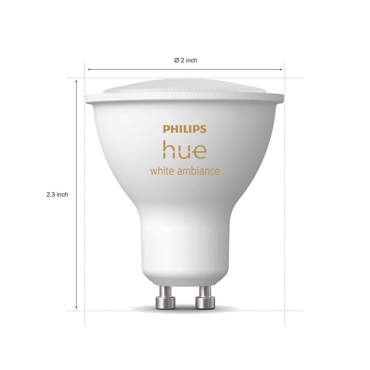 Philips Hue Smart 60W GU10 LED Bulb - White Ambiance - 2 Pack - 450LM - Indoor - Control with Hue App - Works with Alexa, Google Assistant and Apple Homekit