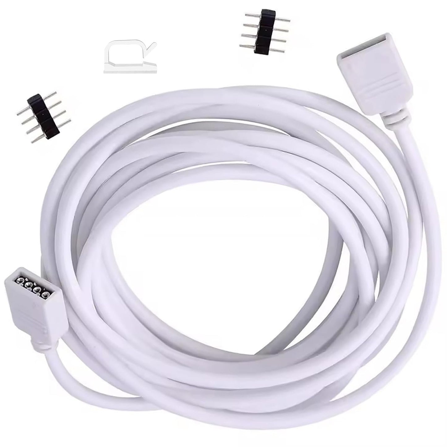 Clearhill 4 Packs 3m 4 - Pin RGB Extension Cable for LED Strips - Connect LED Strip Lights to Controller or Each Other, Ideal for SMD 5050 3528 2835 RGB LED Light Strips