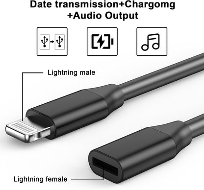 iPhone Charging Extension Adapter Cable Cord 10cm,Lightning Male to Lightning Female Charger Adapter,[MFi Certified] Connector Converter Dongle Compatible with iPhone 14 13 12 11 XS XR X 8 7 6 5