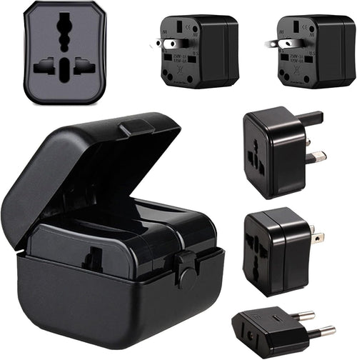 Travel Adapter Worldwide,Universal International Power Plug Adapter 3in1 Wall Charger, European Travel Plug Adapter for Europe UK EU US CA AU Italy Asia (Black)