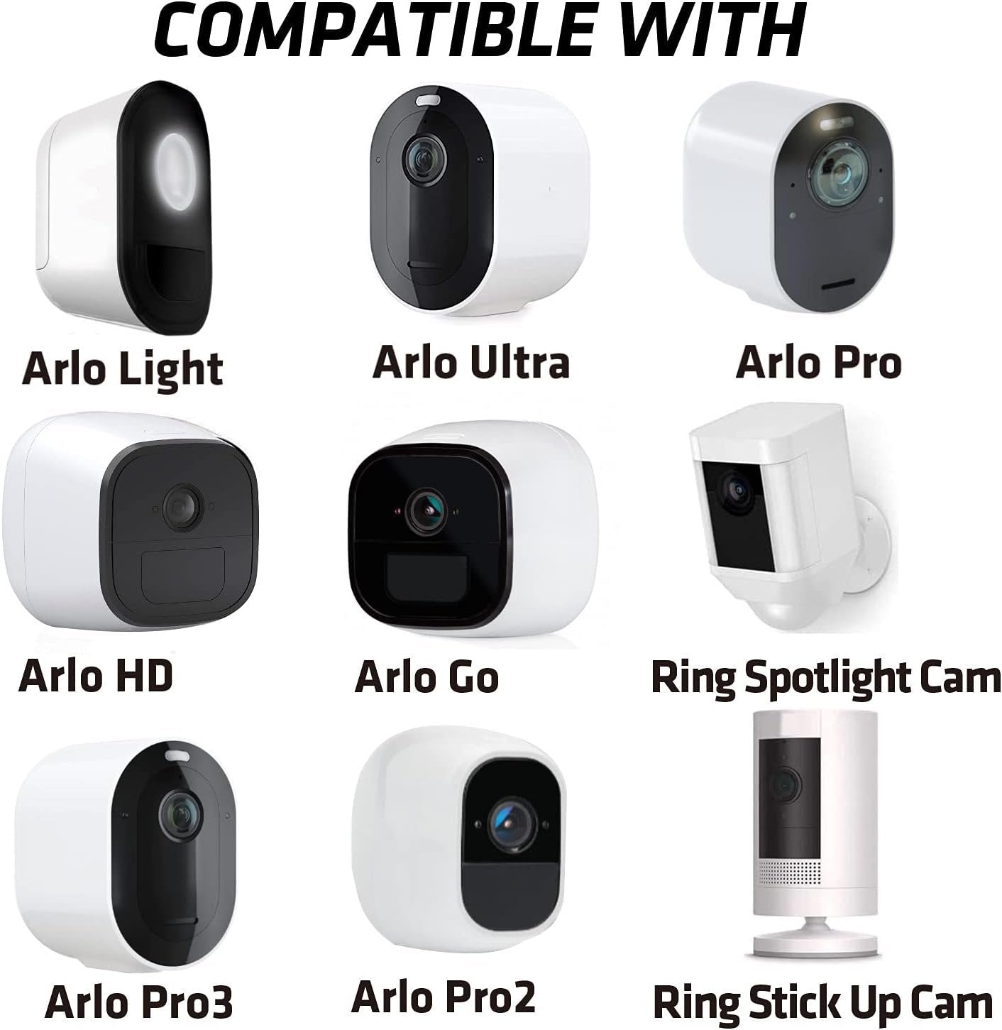 Security Wall Mount 3 Pcs for Oculus Sensor Arlo, Arlo Pro - Metal Camera Bracket Outdoor Indoor With 360 Rotation 1/4" Screw - CCTV Oculus Rift Mount