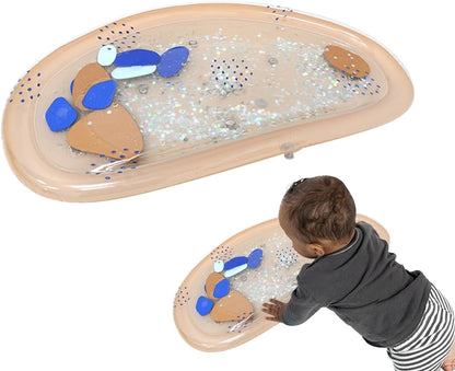 Water Play Mat, Inflatable Tummy Time, 28.74x16.54in Sensory Development Toy, Promotes Motor Skills, Fun Learning Features, Ideal For, Bath, Beach, Easter Play