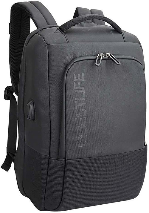 BESTLIFE Unisex-Adult (Luggage only) Briefcase Laptop Backpack for 15.6" with Security Features + USB Connector, Black, One_Size