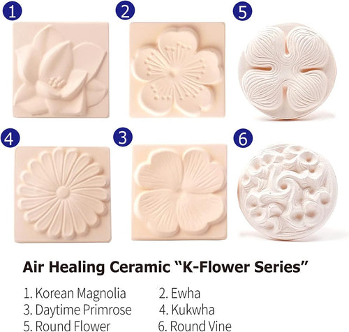 Healing Ceramic Stone Diffuser-Magnolia-Korean flower Series - Odor Eliminator, Air Purifying, Humidity Control, Aromatherapy Passive Diffuser (Magnolia)