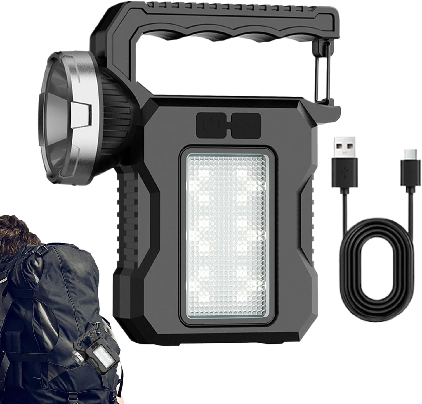 Iouyjiu Solar Outdoor Lamp, Waterproof Torch Light, Powerful Led Flashlight, Multipurpose Camping Gear for Hiking, Travel, Exploring, Adventure Sports and Entertainment-Camping