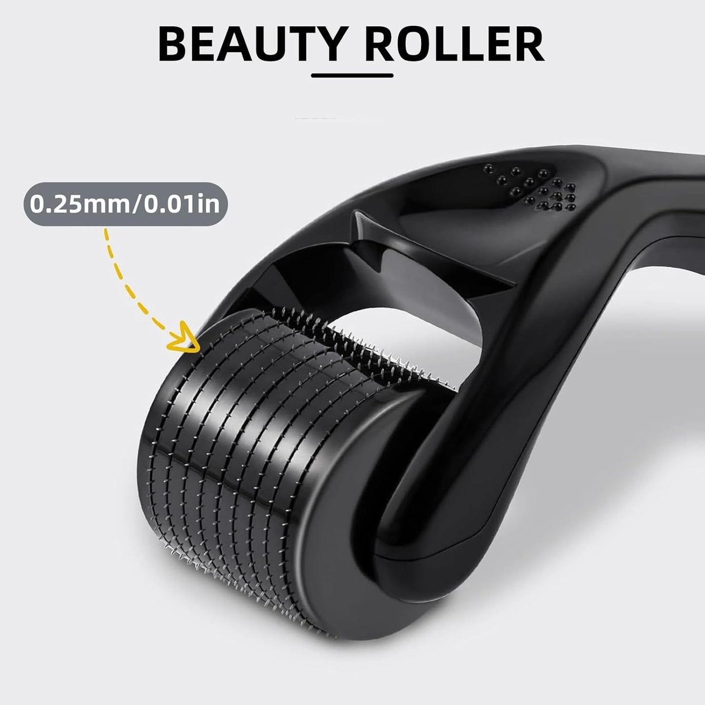 Titanium 0.25mm Microneedle Roller for Face & Body - Advanced Beard & Hair Growth Tool, Household Facial Beauty Roller, Perfect Skin Care Solution for Home & Salon Use (6 PCS Black)
