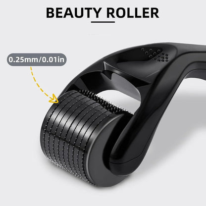 Titanium 0.25mm Microneedle Roller for Face & Body - Advanced Beard & Hair Growth Tool, Household Facial Beauty Roller, Perfect Skin Care Solution for Home & Salon Use (6 PCS Black)