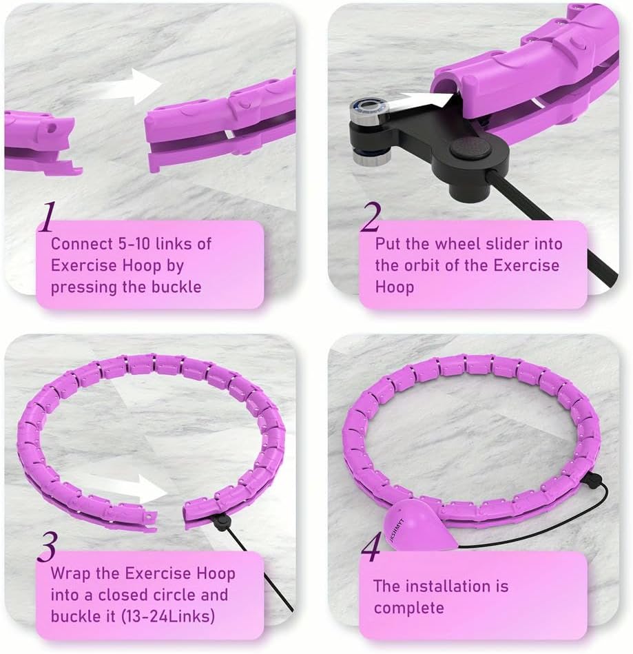 ZBDZSW Cerchio Fitness Staccabile da 24 sezioni con Palla Solida Anello per Esercizi Pilates all'aperto Attrezzatura per Allenamento Vita Sottile Perdita di Peso