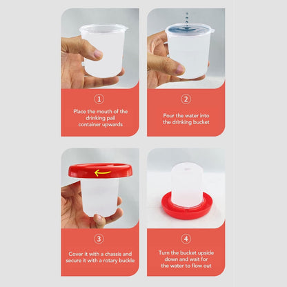 Chicken Water Feeder and Waterer Kit - Automatic Chick Feeding and Watering Equipment With 160ML Feeder, Rotary Sleeve Design for Poultry