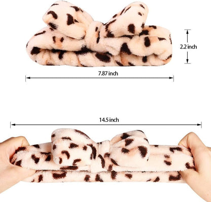 KECUCO 8 Pcs Spa Headband Soft Bow Hair Band Skincare Headbands for Washing Face Women Facial Makeup Headband Cute Head Wraps for Spa Shower Makeup Whasing Face (Multicolor A)