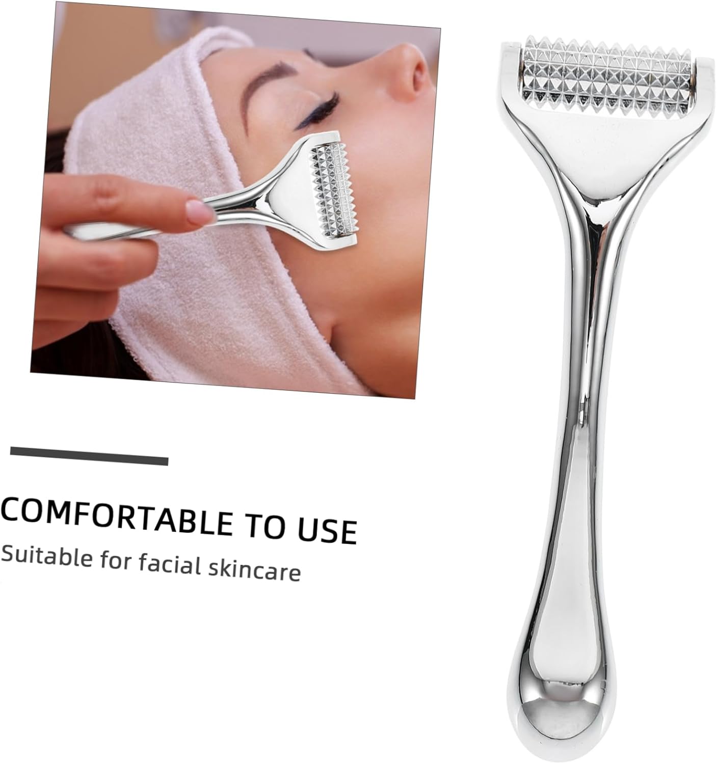 Baluue 1 Pc Beauty Wrinkle Remover Stretch Marks Massager Beuty Epilskin Derma Zinc Alloy Pin A for Skin Care Silver