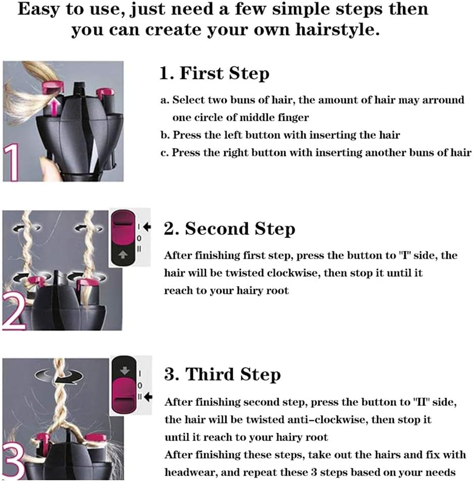 Sunydog Electric Hair Braider, Automatic Hair Braiding Tool with Quick Twist Smart Hair Tools DIY Hair Braiding Machine