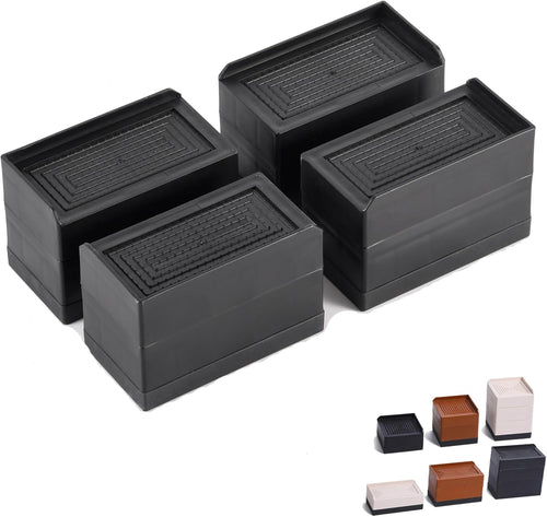 LUCKYQTQH Bed Risers Adjustable Furniture Risers Heavy Duty，Rectangle Bed Risers 3 Inches，Desk Risers for Sofa Couch Bed Frame ，Supports Up to 3000 lbs (4 Piece Set)