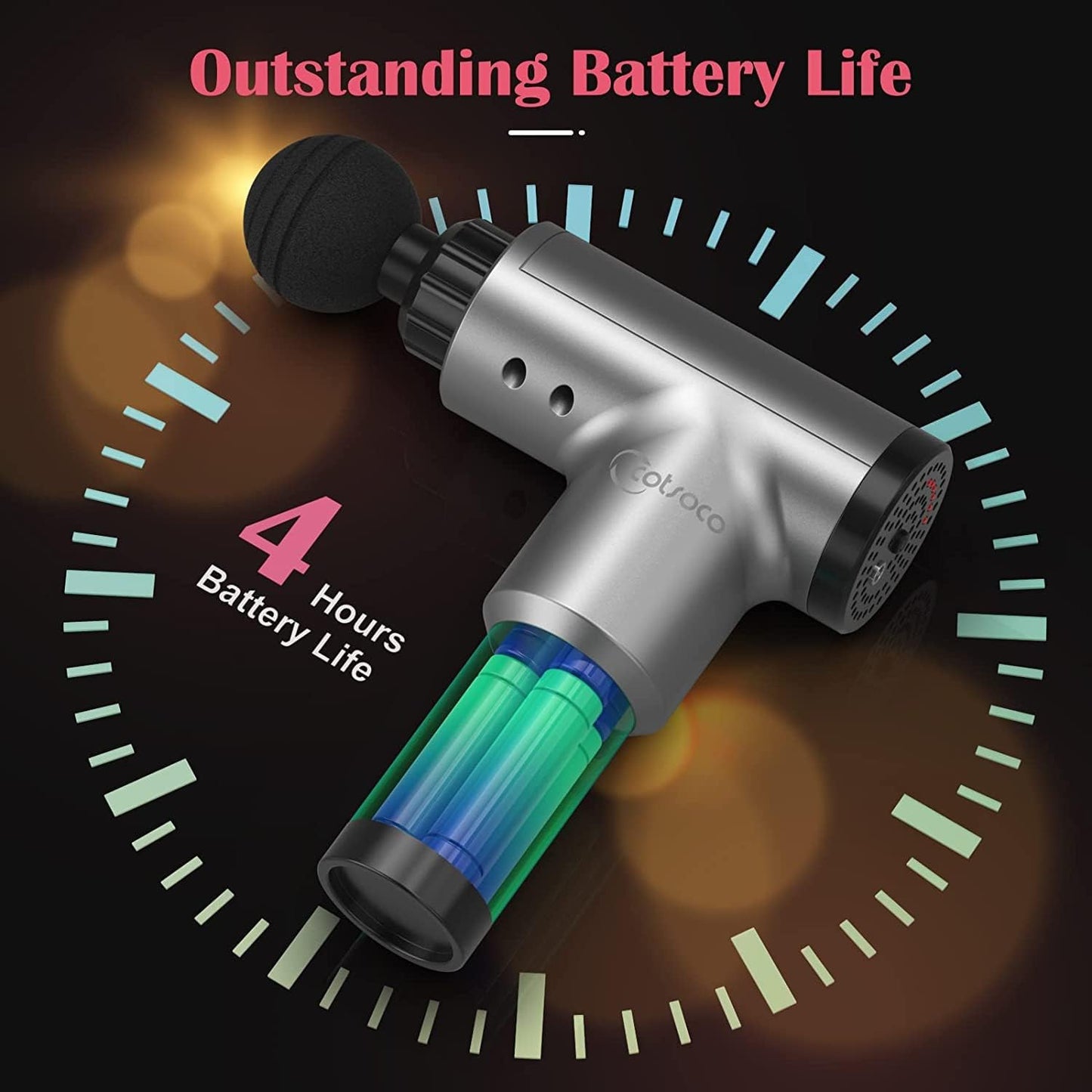 Electric Massage Gun, Rechargeable Deep Massager Massager with 4 Massage Heads for Body Pain Relief and Sports Body Massage