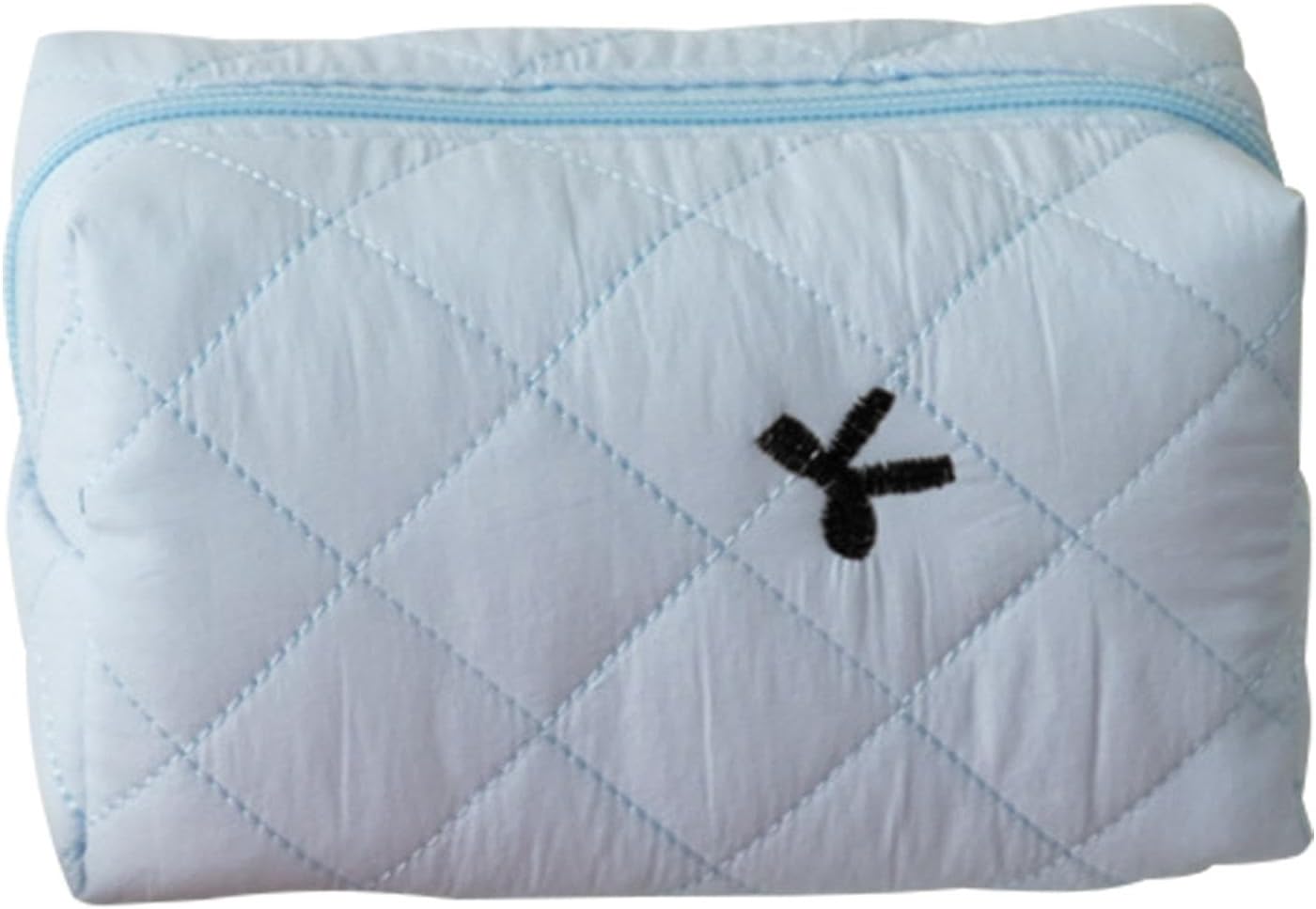 Bow Makeup Bag, Portable Cosmetic Pouch, Aesthetic Travel Organizer, Travel Large Capacity & Stylish, Pencil Purse Accessories For Women, Perfect & Everyday Use, 16 x 9 x 9 cm, Light Blue1, Please
