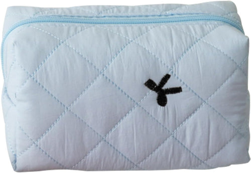 Bow Makeup Bag, Portable Cosmetic Pouch, Aesthetic Travel Organizer, Travel Large Capacity & Stylish, Pencil Purse Accessories For Women, Perfect & Everyday Use, 16 x 9 x 9 cm, Light Blue1, Please