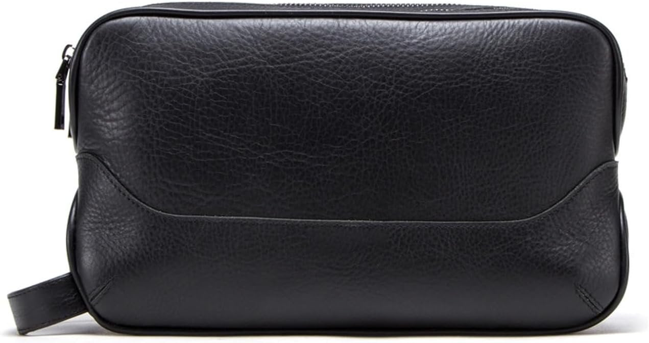 Toiletry Bag, Toiletry Bag for Men, Leather Shaving Bag for Men, Leather Dopp Kit for Men, Mens Travel Toiletry Bag, Hygiene & Grooming Kit Organizer(Black)