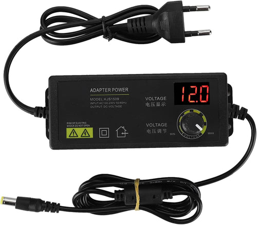 Adjustable Power Adapter, 3-12 V 60 W 5 A Non-Interference Power Adapter, Universal Adjustable Power Adapter, for Home Electronics and Devices