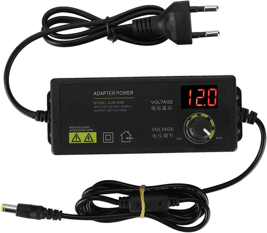 Adjustable Power Adapter, 3-12 V 60 W 5 A Non-Interference Power Adapter, Universal Adjustable Power Adapter, for Home Electronics and Devices