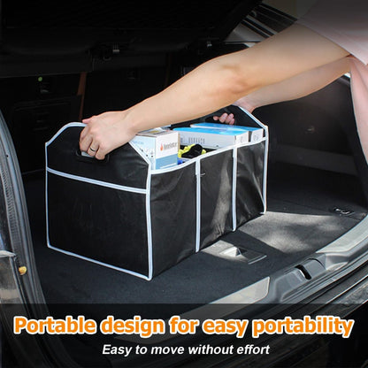 TSUGAMI Car Trunk Organizer, Foldable Storage Organizer with 3 Compartments, Large Capacity Storage Box for Auto, Portable Waterproof Bag for Cargo Trunk, Universal for SUV, Truck, Van