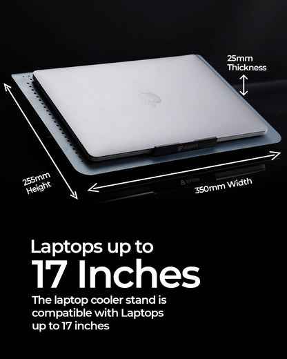 RAEGR RapidCool 900 Aluminium Laptop Cooling Pad |Two USB Port | with Multi-Angle Adjustment & Adjustable wind speed, Metal Support | Foldable Anti-Skid Baffle | Compatible with Laptops Upto 17-inches
