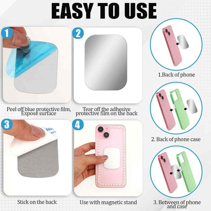 Bewudy 10 Pcs Adhesive Thin Metal Plates (Compatible with Magnetic Mounts), Magnet Phone Metal Plate for Magnetic Mount, Metal Plates for Phone Case, Metal Plate for Car Metal Plates for Phone