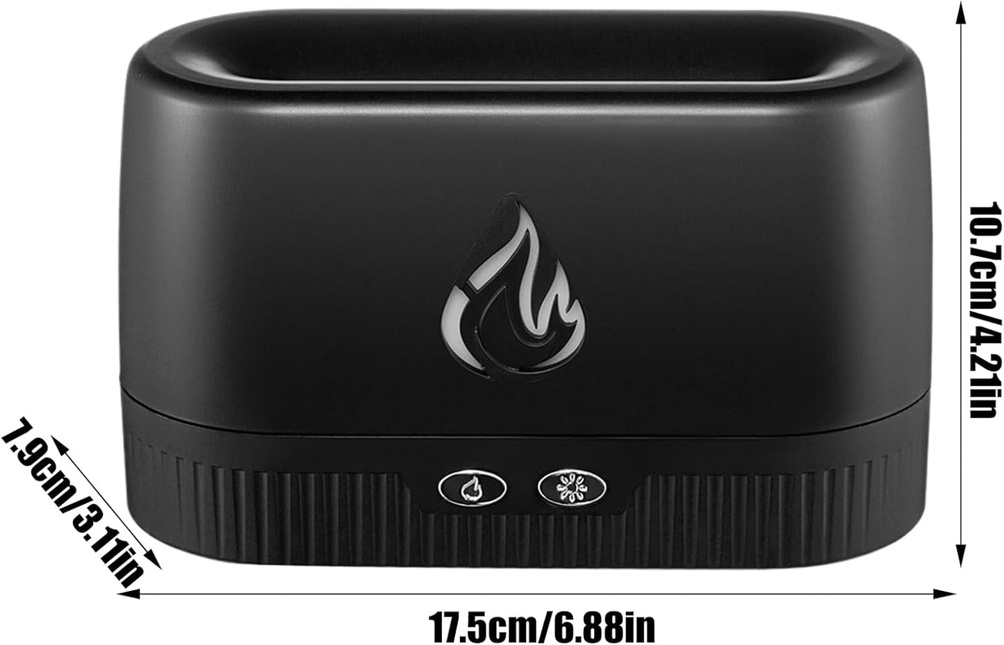 Colorful Flame Diffuser, Aromatherapy Fireplace-Inspired Scented Humidifier, Silent Mist Maker for Home, Bedroom, Offices Relaxation, 6.89x3.11x4.21 inches, White, Black