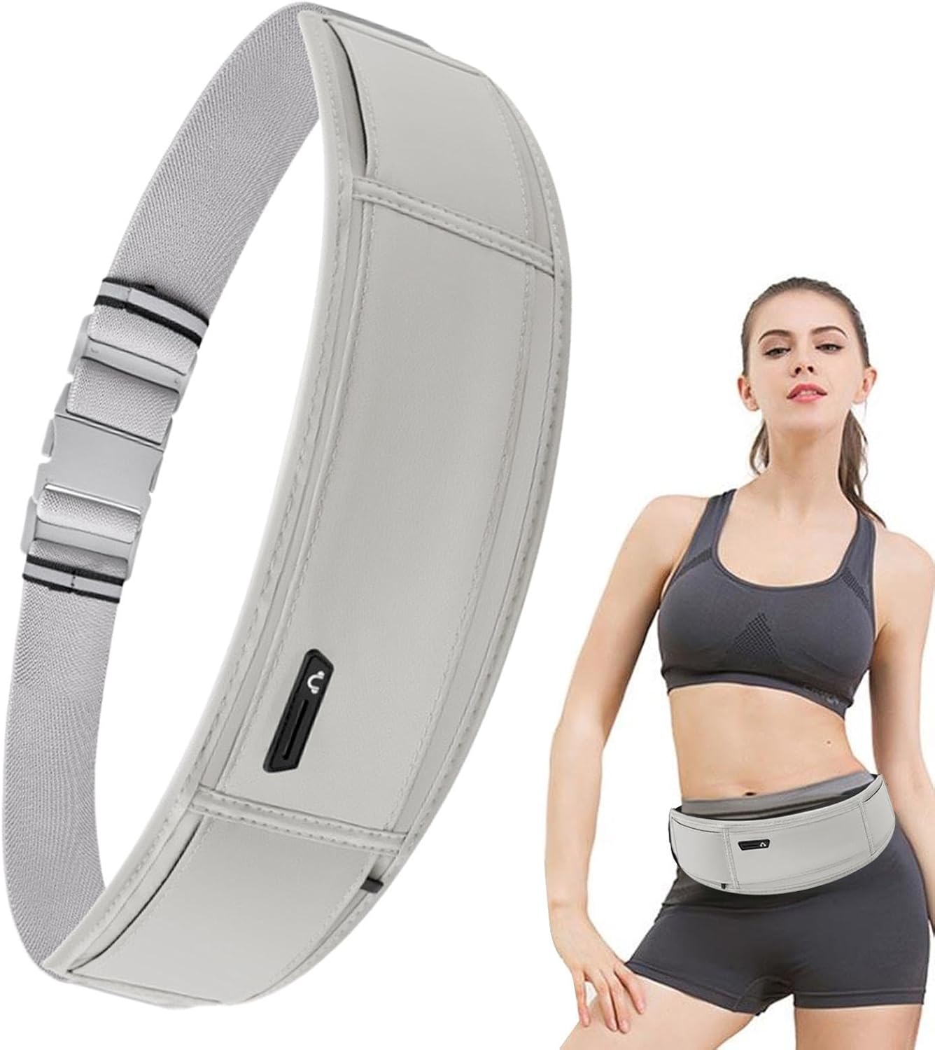 Running Phone Belt, Breathable Fanny Bag, 18,9 x 3,93 in Workout Gear, Adjustable Fit Fitness Waist Pouch, Water Bottle Holder for Athletes, Adventurers, Esercizio, grigio, Se référer au descriptif,