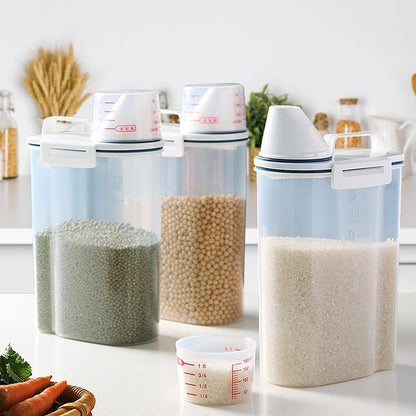 Rice Bin,Rice Storage Bins with Pourable Spout,Cereal Containers Dispenser,Sealed Rice Bi-n Refrigerator Storage for Flour, Cereal, Pasta, Kitchen Pantry Organization(800-1000ML)