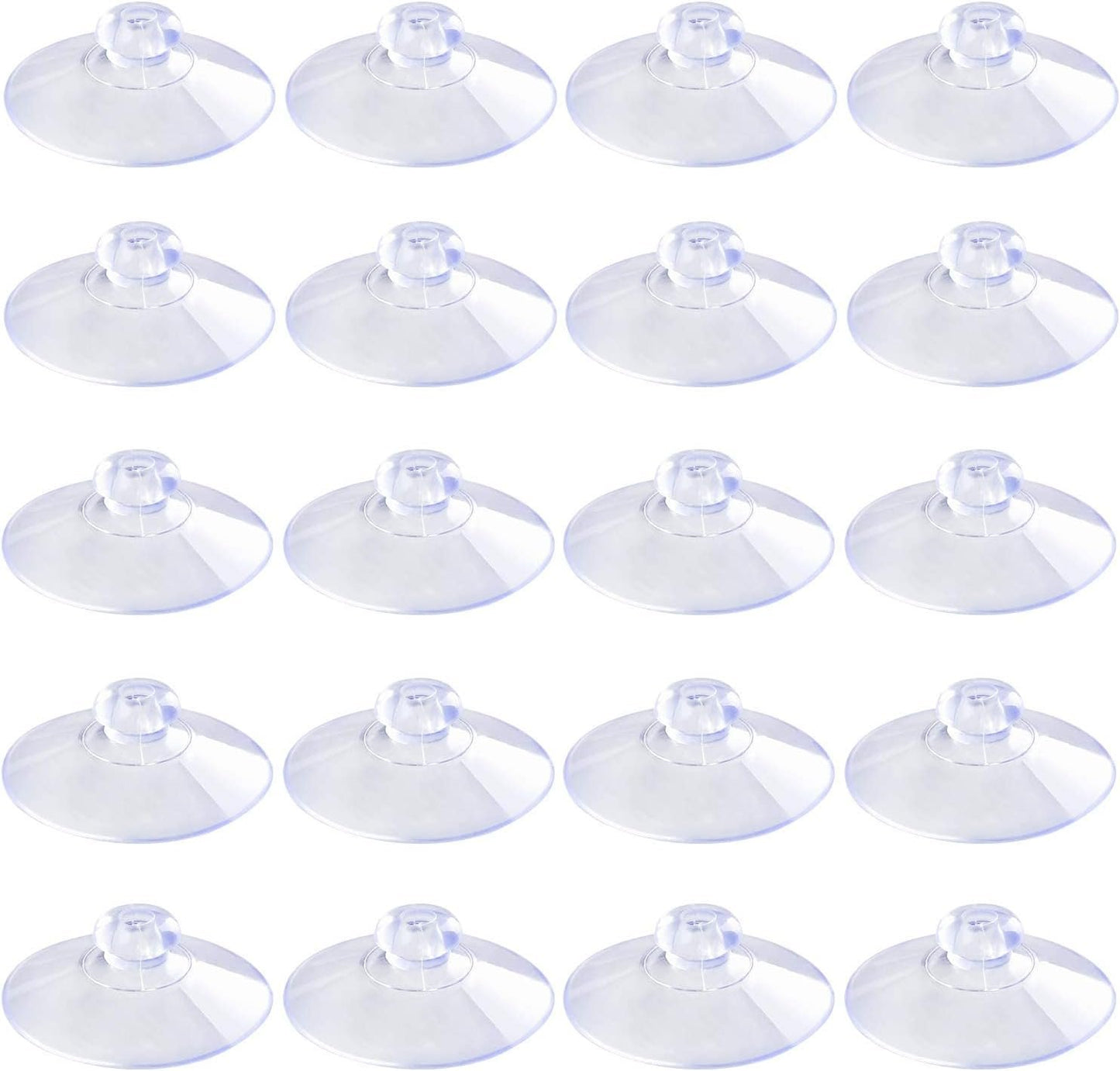Pawfly 20 Pack Clear Suction Cups 1.8 Inch PVC Plastic Sucker Without Hooks for Home Decoration and Organization