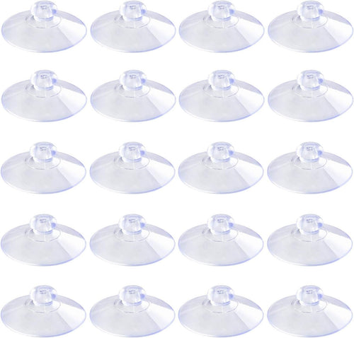 Pawfly 20 Pack Clear Suction Cups 1.8 Inch PVC Plastic Sucker Without Hooks for Home Decoration and Organization
