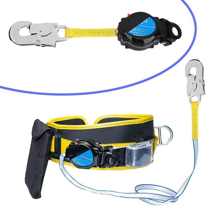 Lwuey Self Retracting Lifeline, 1.6M Telescopic Fall Protection Roofing Safety Heavy Duty Snap Hook Harness Anti Quick Action Braking System Restraint Device Retractable Lanyard Outdoor Work Equipment