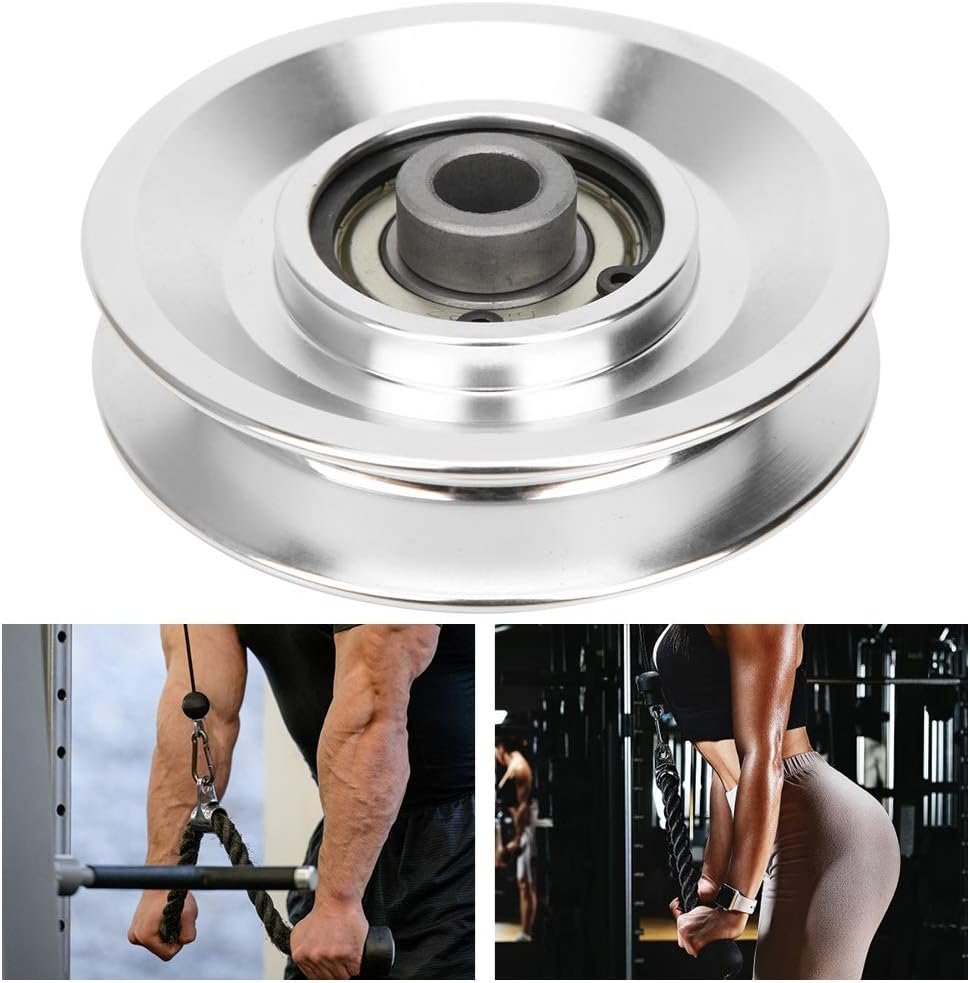 Heavy Duty Groove Wheel Fitness Equipment Accessories Stainless Steel Swivel Pulley Pulley Strength Training, Aluminium Alloy Pulley, for Gym Accessories Home(80mm in Diameter)