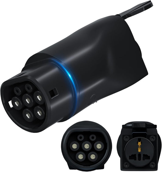 EVPEIWE V2L Adapter Type 2 EV Charging Cable Connector, Vehicle to Load Adapter Suitable for BYD MG Hyundai IONIQ 5, EV Discharger to Charge Laptop Projector Kettle, Outdoor Power Station