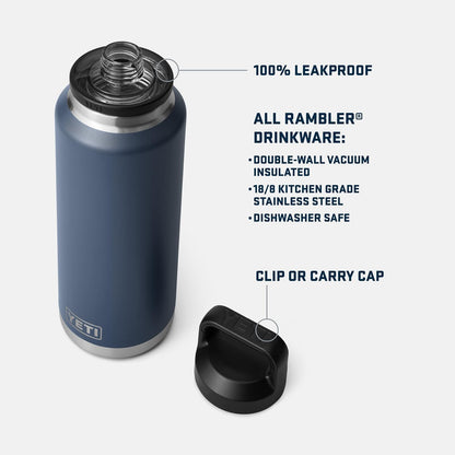 YETI Rambler 46 oz Bottle, Vacuum Insulated, Stainless Steel with Chug Cap, Big Sky Blue
