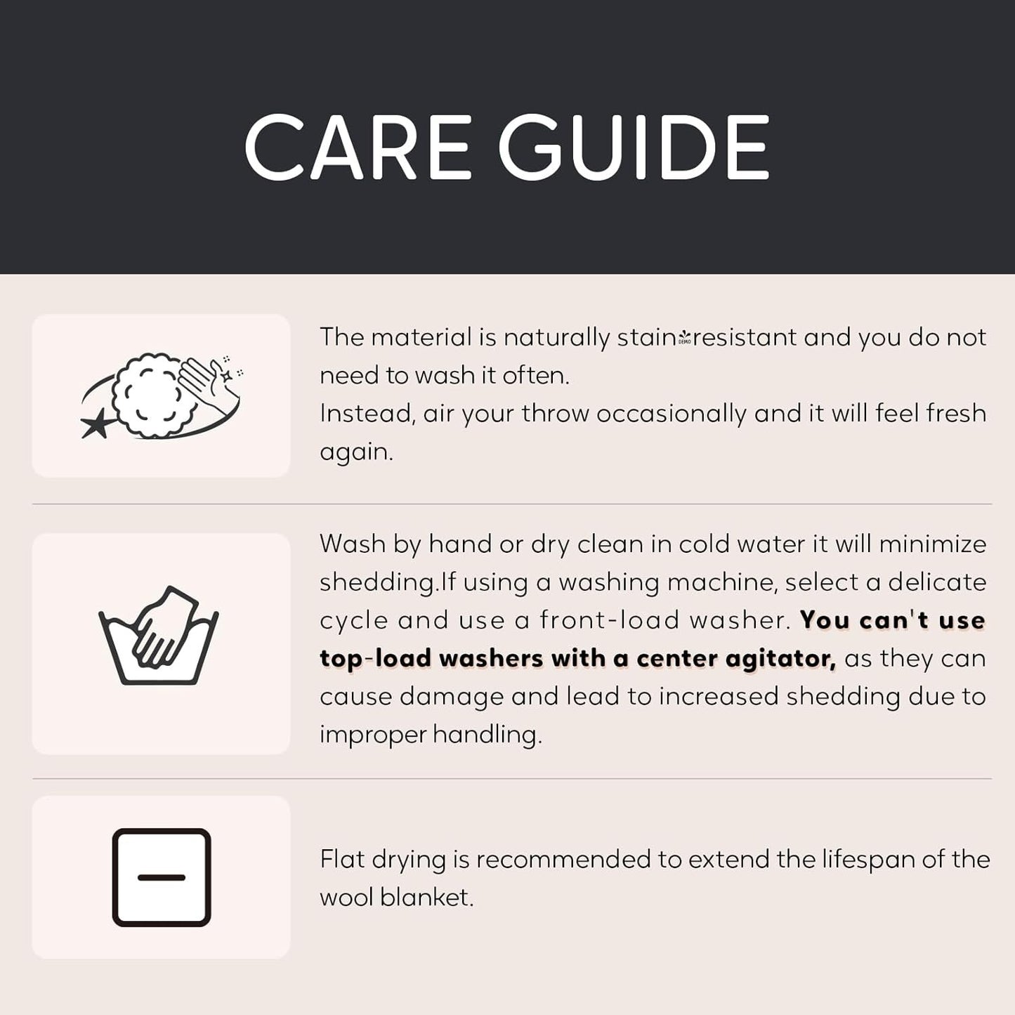 Molithe 100% Wool Blanket, 62" x 86", Warm, Thick, Washable, Military Wool Blanket, Great for Camping, Outdoors, Sporting Events, Survival Kits