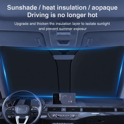 Car Sunshade Interior Windshield 136 x 65 cm, Car Sun Protection UV and Sun Heat Protection, Universal Car Windscreen Cover, Summer Accessories, Foldable, for Suv, Sedan
