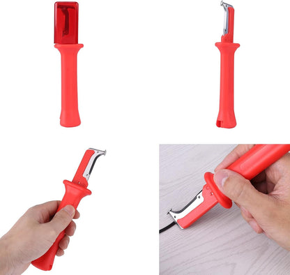 Wire Stripper, Electrical Insulation Cable Stripper for Fast and Precise Jacket Removal, Universal Cable Stripping Knife, Safety Cable Stripper Dismantling Knife with Protect Cap
