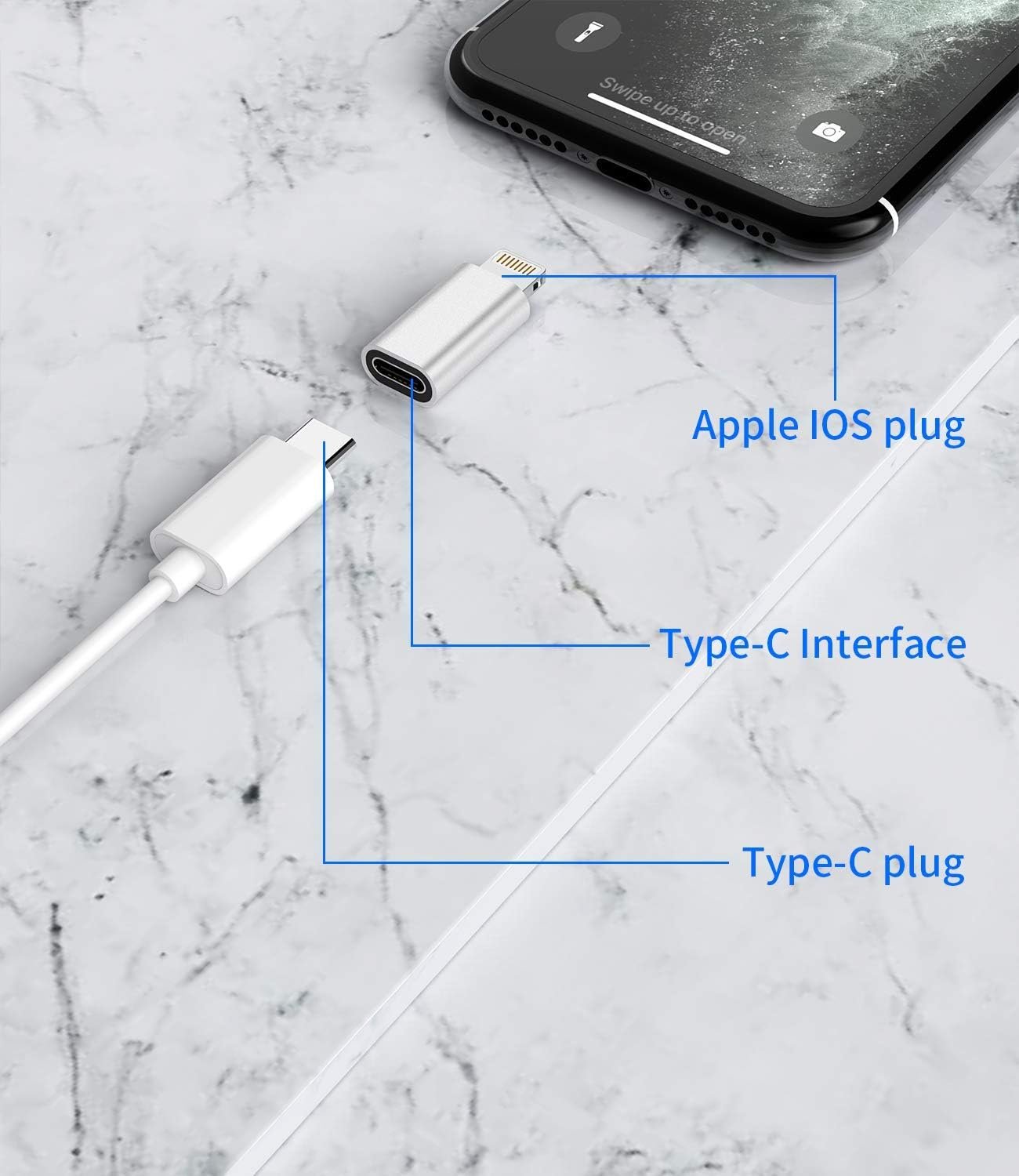 USB C to Lightning Adapter,Lightning Male to USB Female Adapter,Charging for Apple iPhone 12/11/pro/max/XS/XR/X/8/7/Plus/6S/SE2/Ipad pro air Mini 2019 2020 Type C Charger Cable Converter