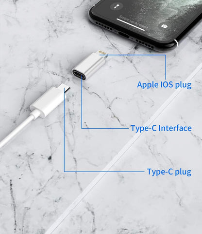 USB C to Lightning Adapter,Lightning Male to USB Female Adapter,Charging for Apple iPhone 12/11/pro/max/XS/XR/X/8/7/Plus/6S/SE2/Ipad pro air Mini 2019 2020 Type C Charger Cable Converter