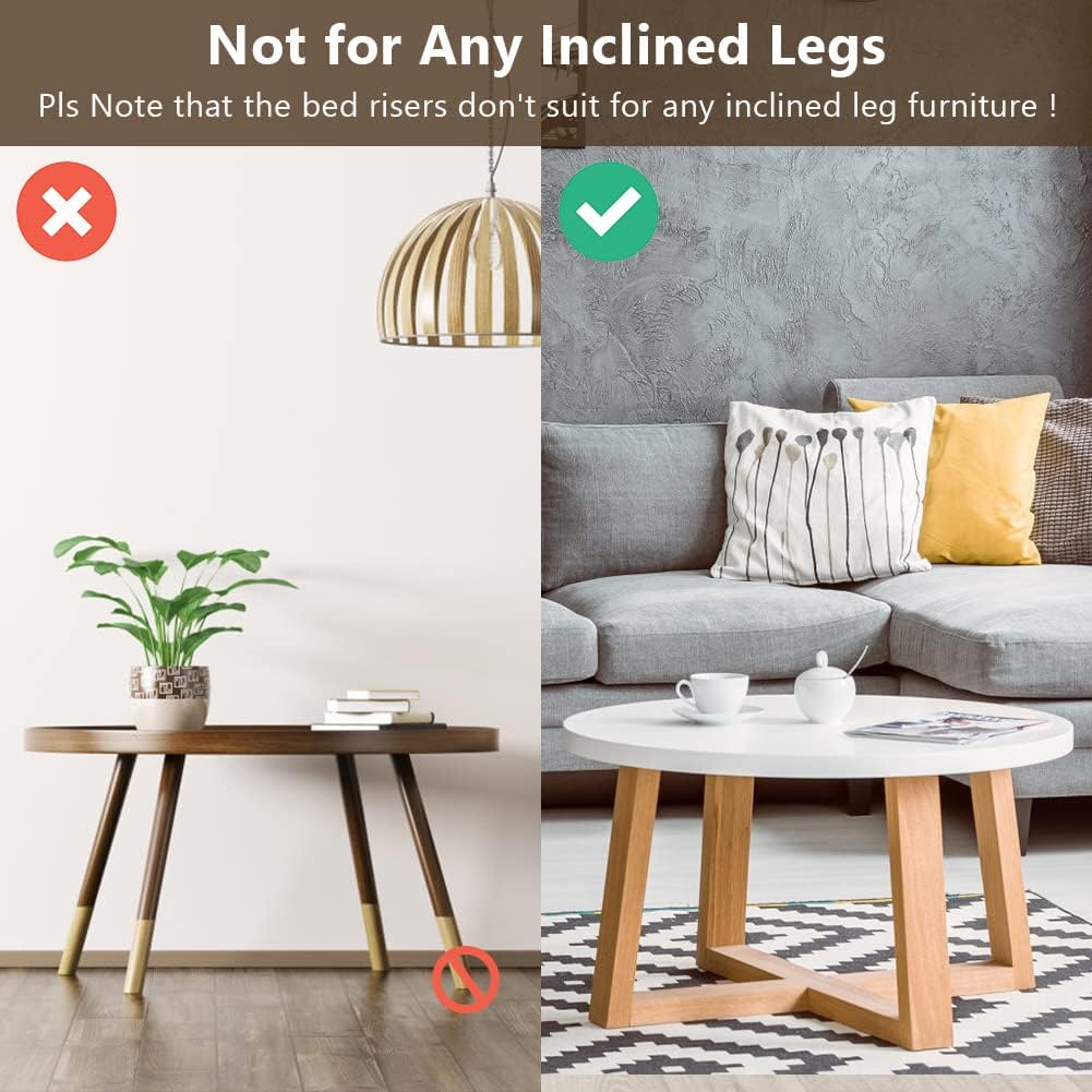 AUAUY Bed Risers, Adjustable Furniture Risers with Screw Clamp, 10CM Heavy Duty Riser with Strong Space Saving for 10-37mm Diameter Square/Round Chair Legs