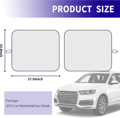 2PCS Square Sun Shade for Car Windshield,Foldable Car Windshield Sun Shade for Blocking Sunlight Exposure,Universal Car Sun Shade Windshield Interior Accessories for Truck,SUV (2PCS Square-S)