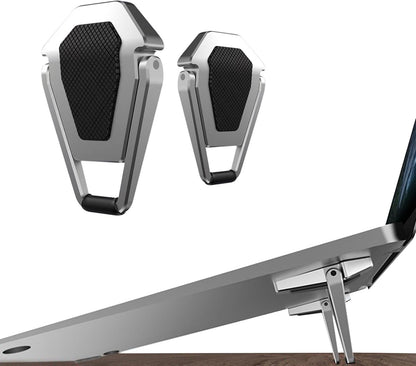 Portable Zinc Alloy Stand, Ergonomic Riser for 12-20 Inches Laptop, Invisible Cooling Mini Stand (Silver-2pieces)